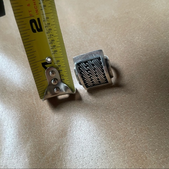 Vintage sterling silver ring w braided rope design woven chunky 925 statement - Picture 8 of 8